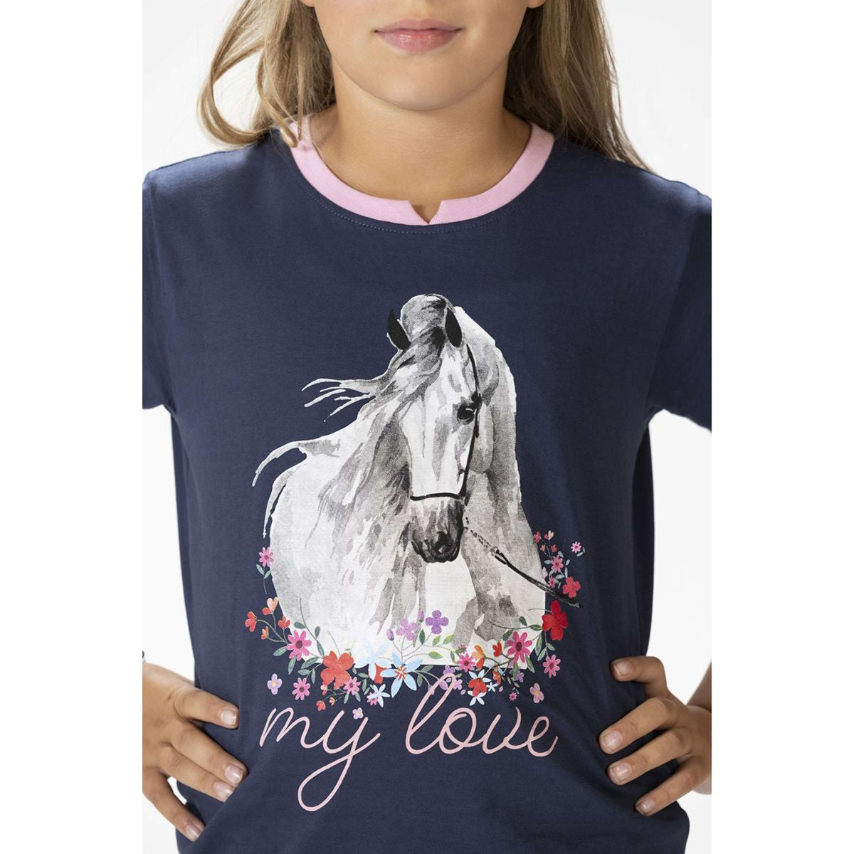 HKM T-Shirt Horse Spirit Azul oscuro