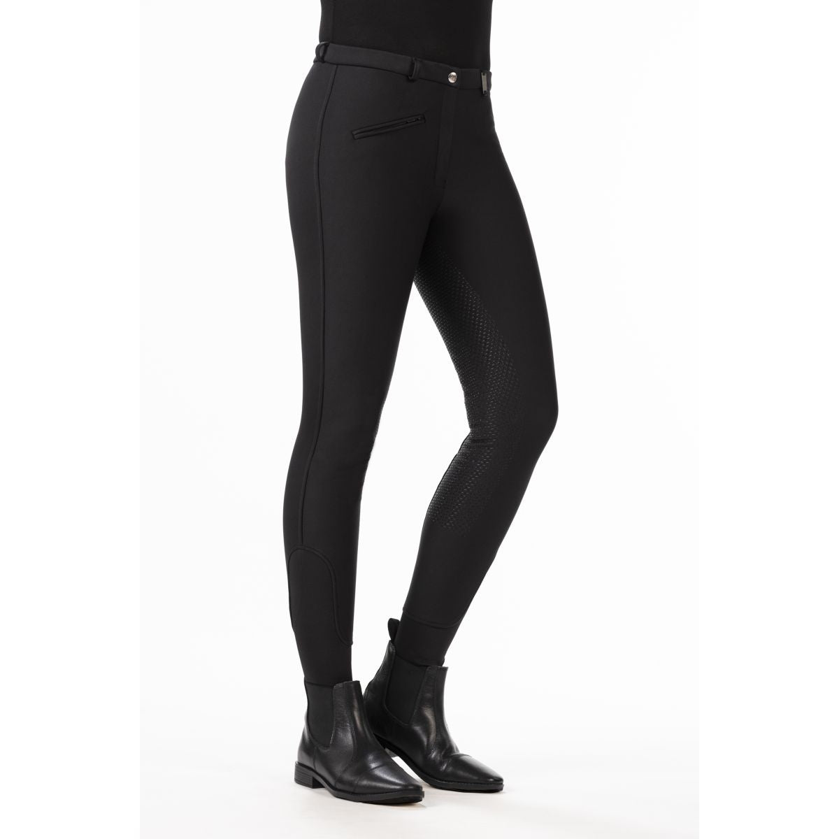 HKM Pantalón de Equitación Winner Softshell Winter con Asiento de Silicona Negro