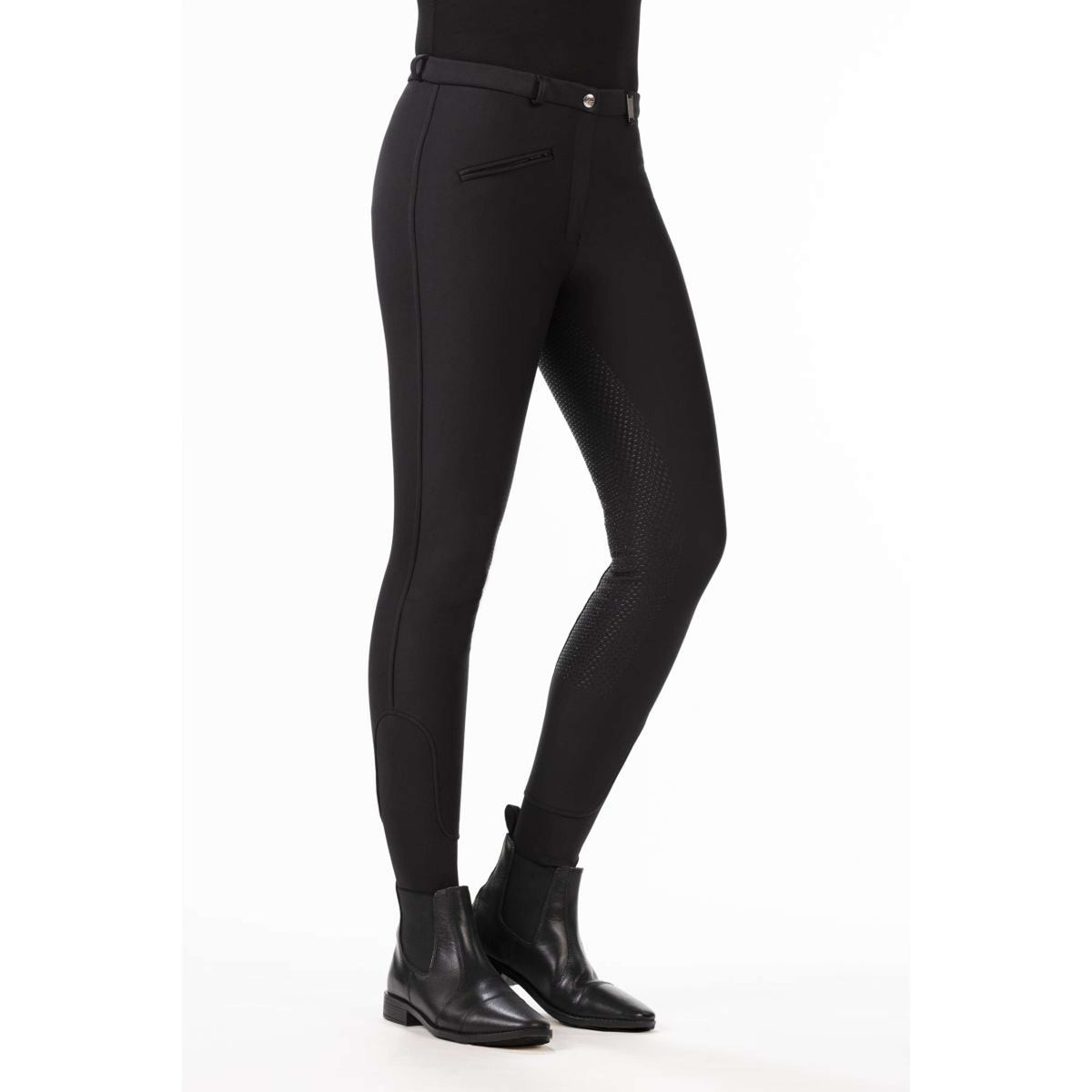 HKM Pantalón de Equitación Winner Softshell Winter con Asiento de Silicona Negro