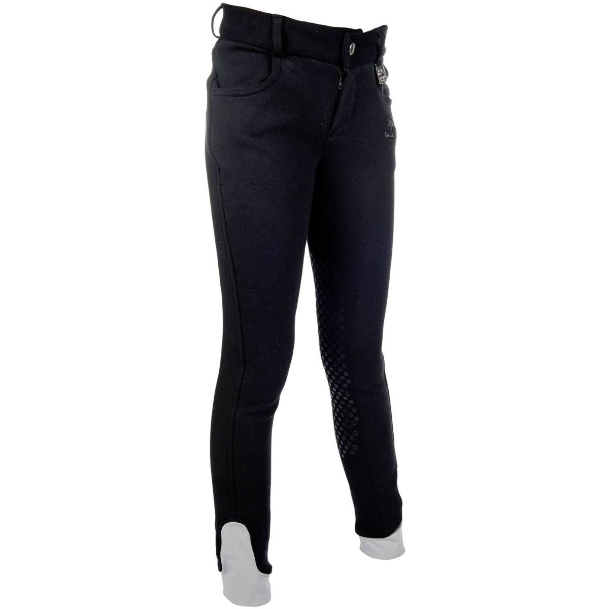 HKM Pantalón de Equitación Kids Easy Rodilleras de Silicona Negro