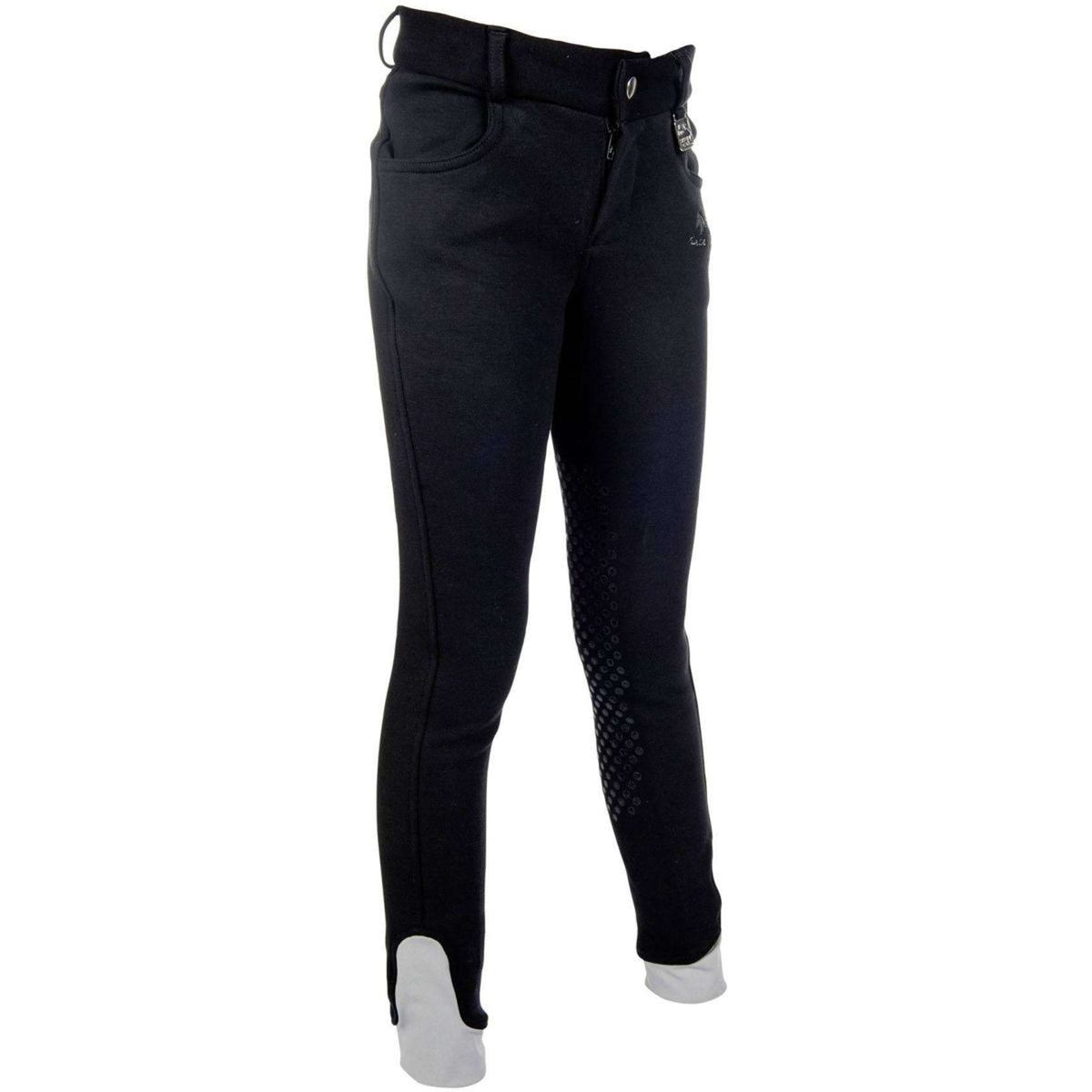 HKM Pantalón de Equitación Kids Easy Rodilleras de Silicona Negro