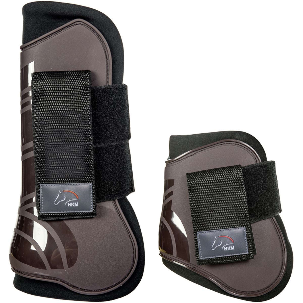 HKM Protectores de Tendones y Botines de Menudillo Genua Set Marron oscuro/negro
