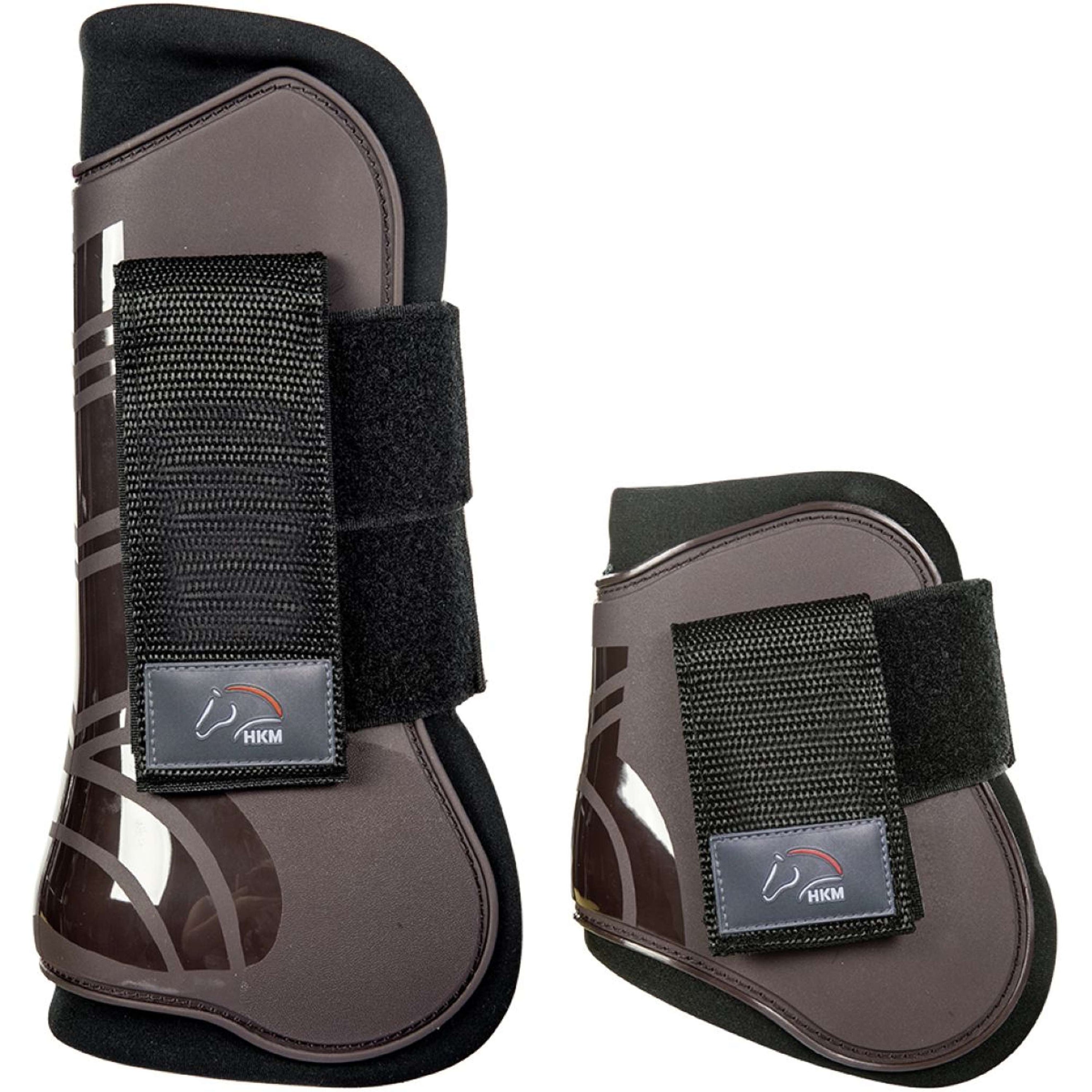 HKM Protectores de Tendones y Botines de Menudillo Genua Set Marron oscuro/negro