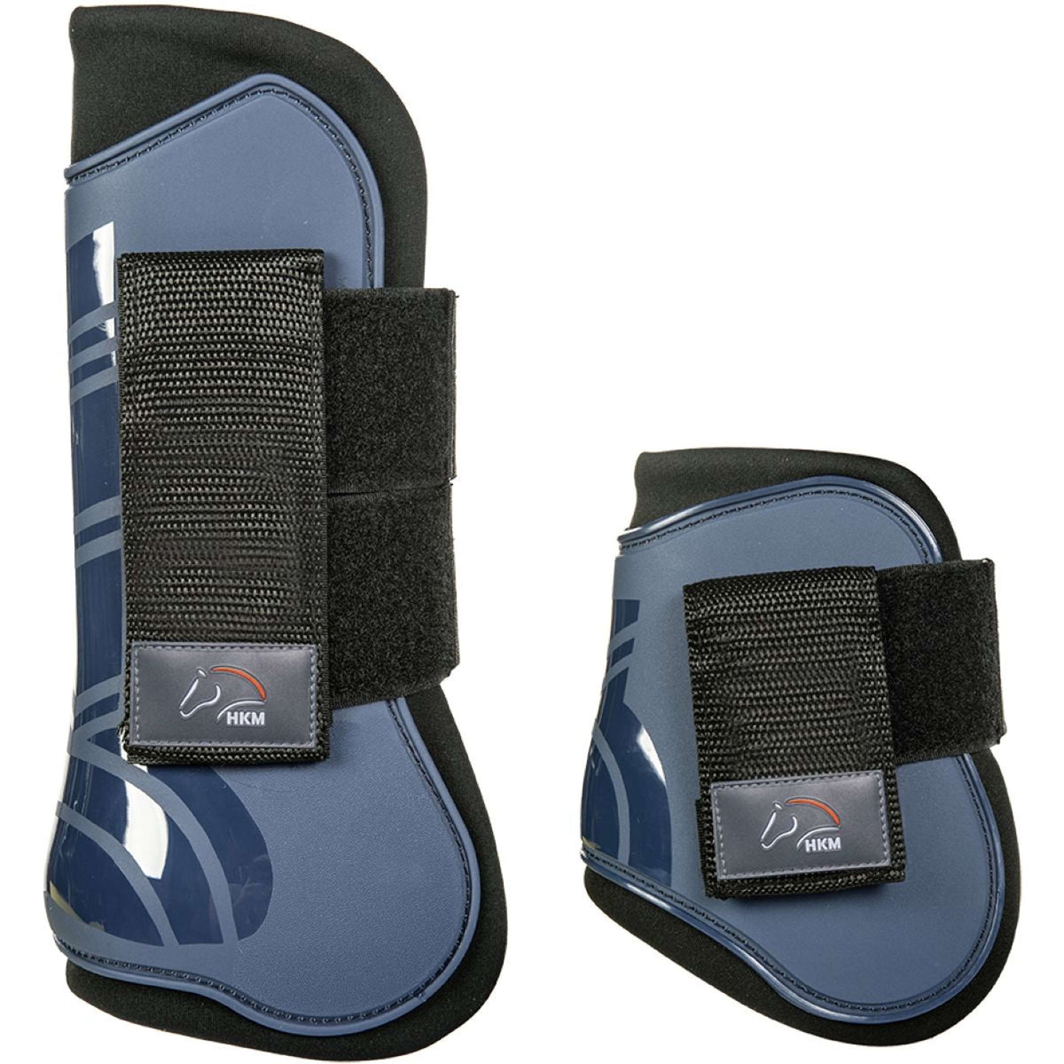 HKM Protectores de Tendones y Botines de Menudillo Genua Set Azul oscuro/negro