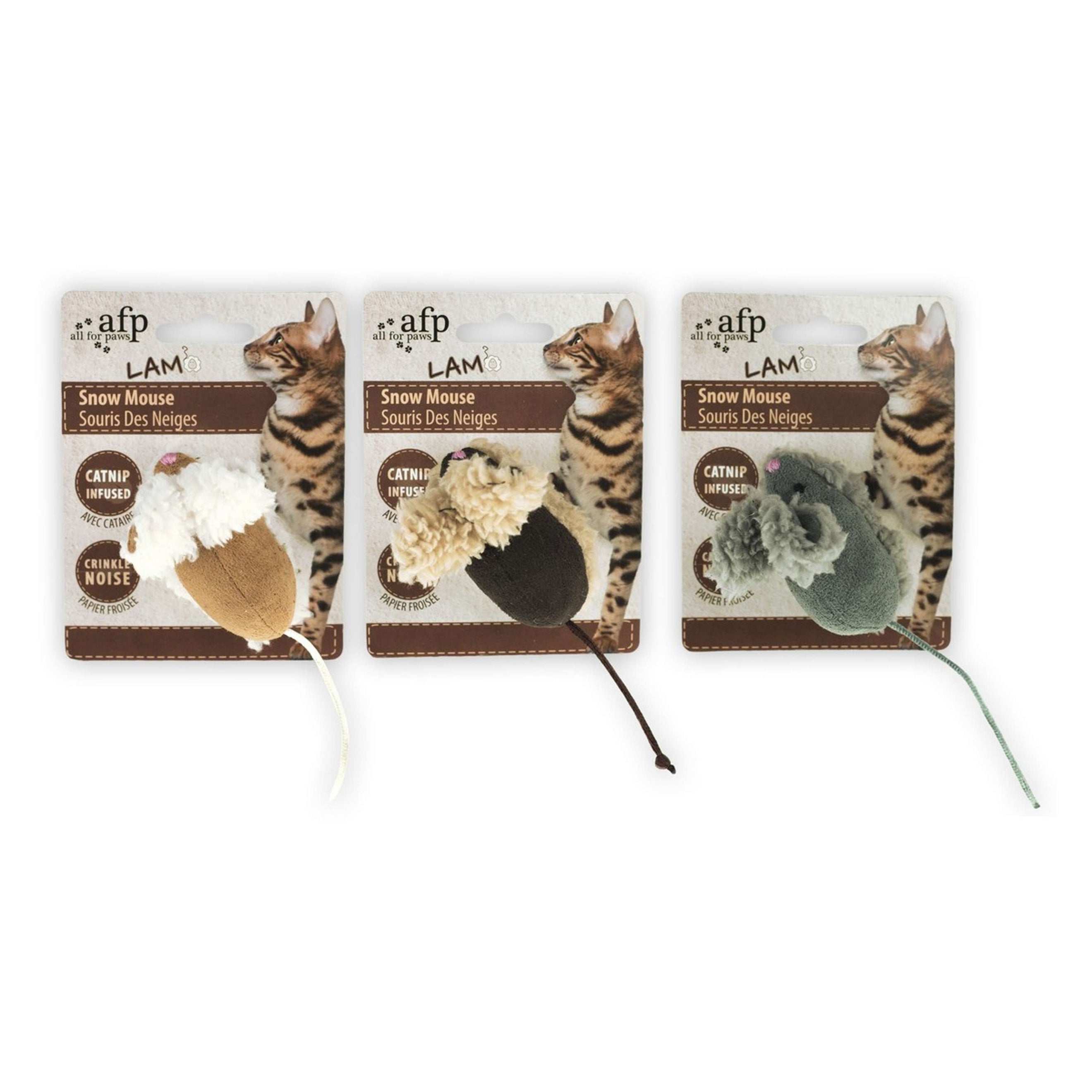 All For Paws Mouse Catnip Lana de cordero-Nieve