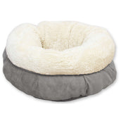 All For Paws Donut Cama Lana de cordero Gris
