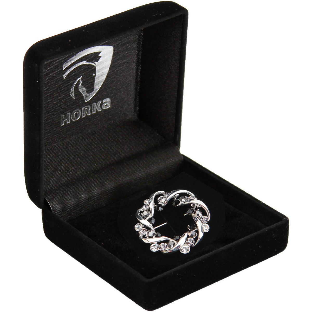 HORKA Alfiler de Plastrón Crown Negro/Plata
