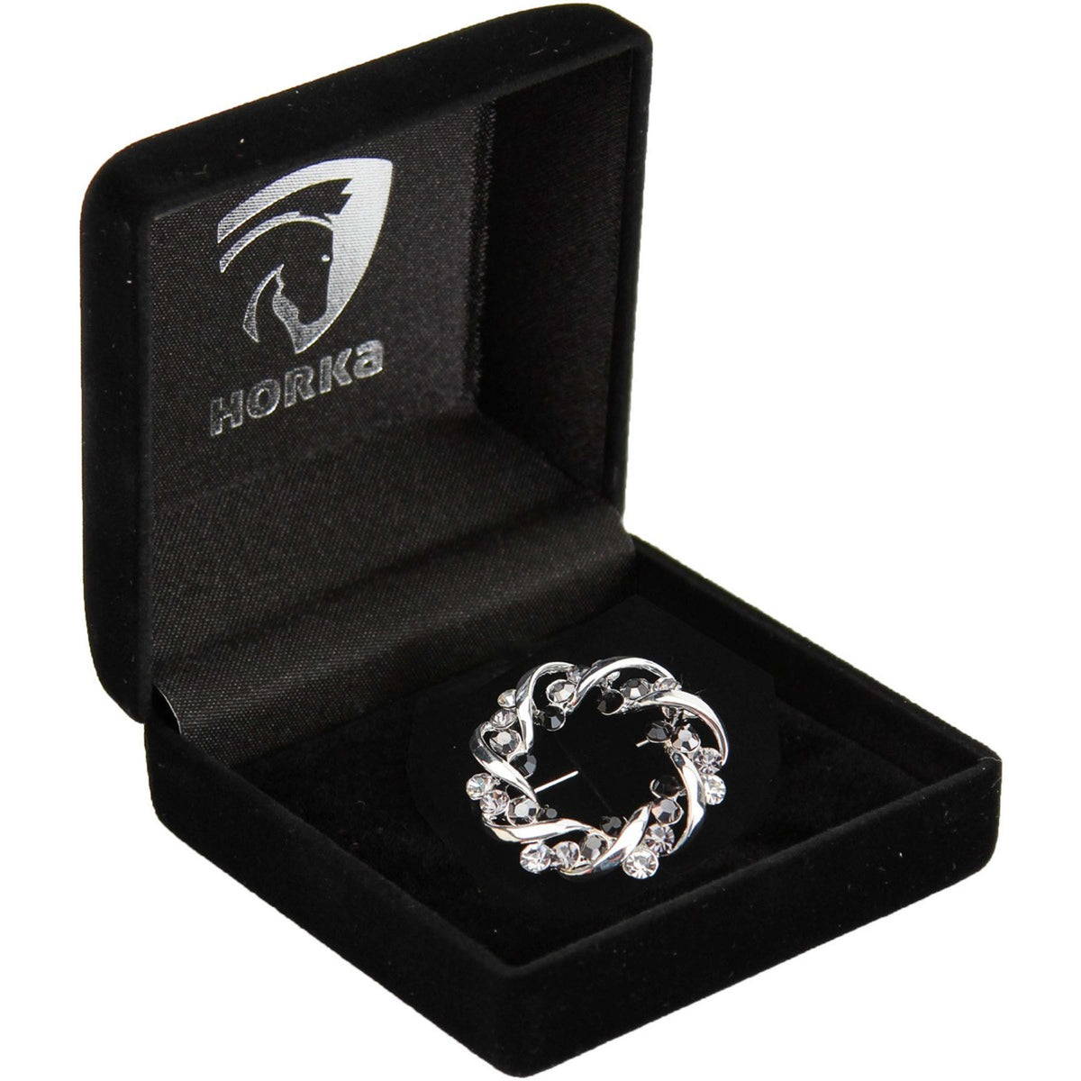 HORKA Alfiler de Plastrón Crown Negro/Plata