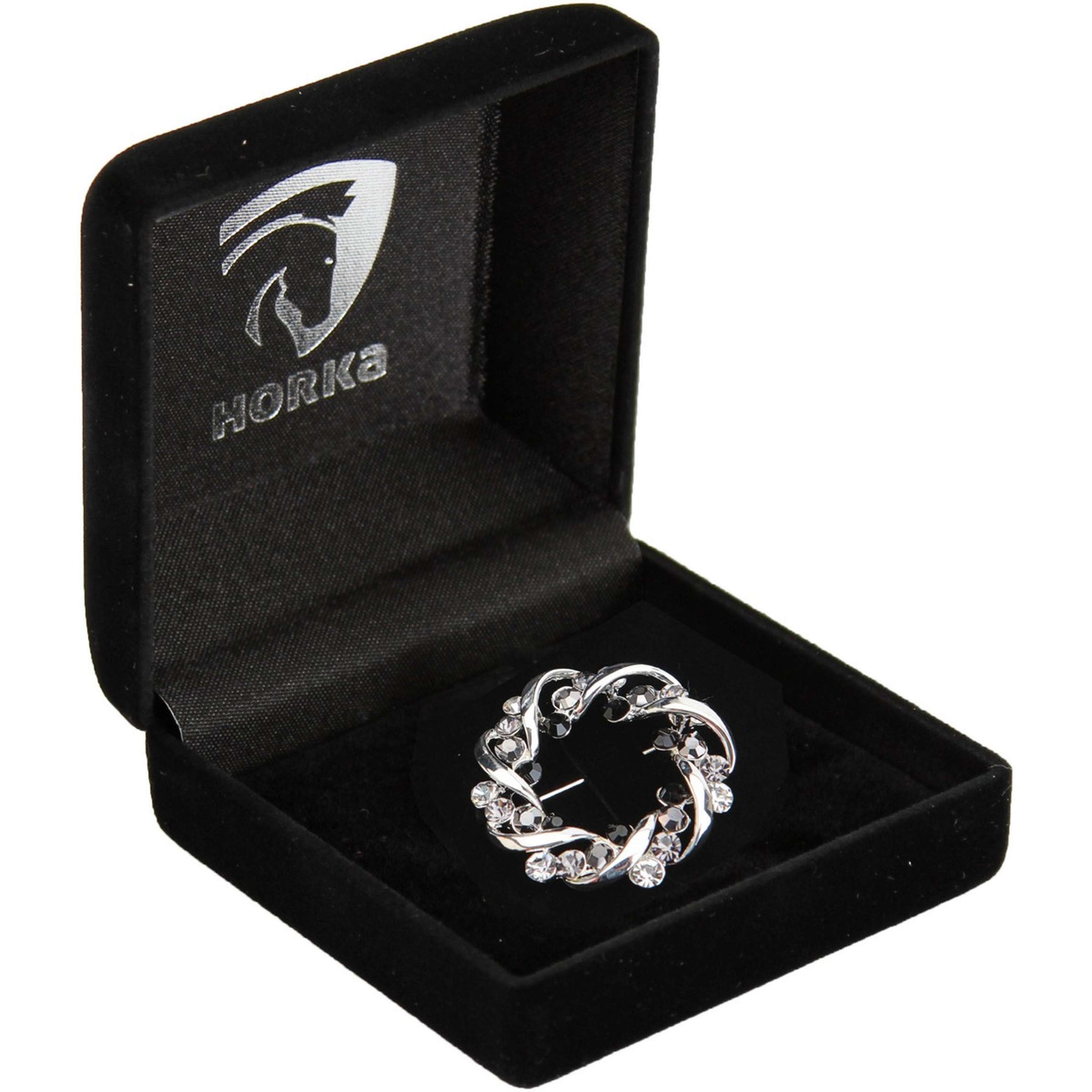 HORKA Alfiler de Plastrón Crown Negro/Plata