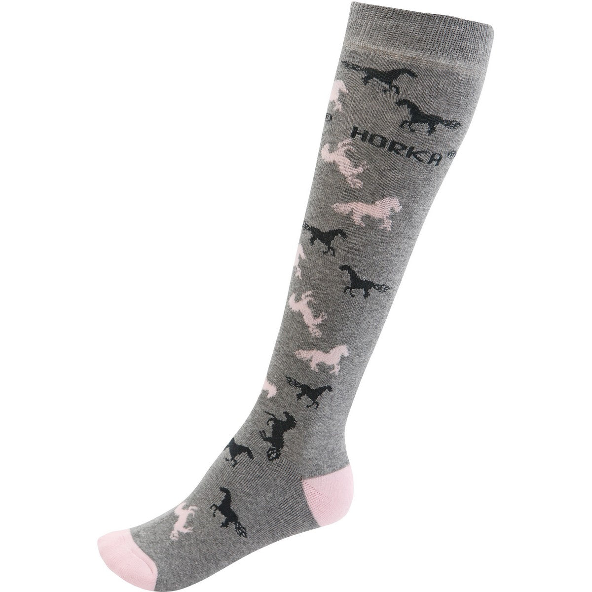 HORKA Calcetines de Equitación Gris Rosa