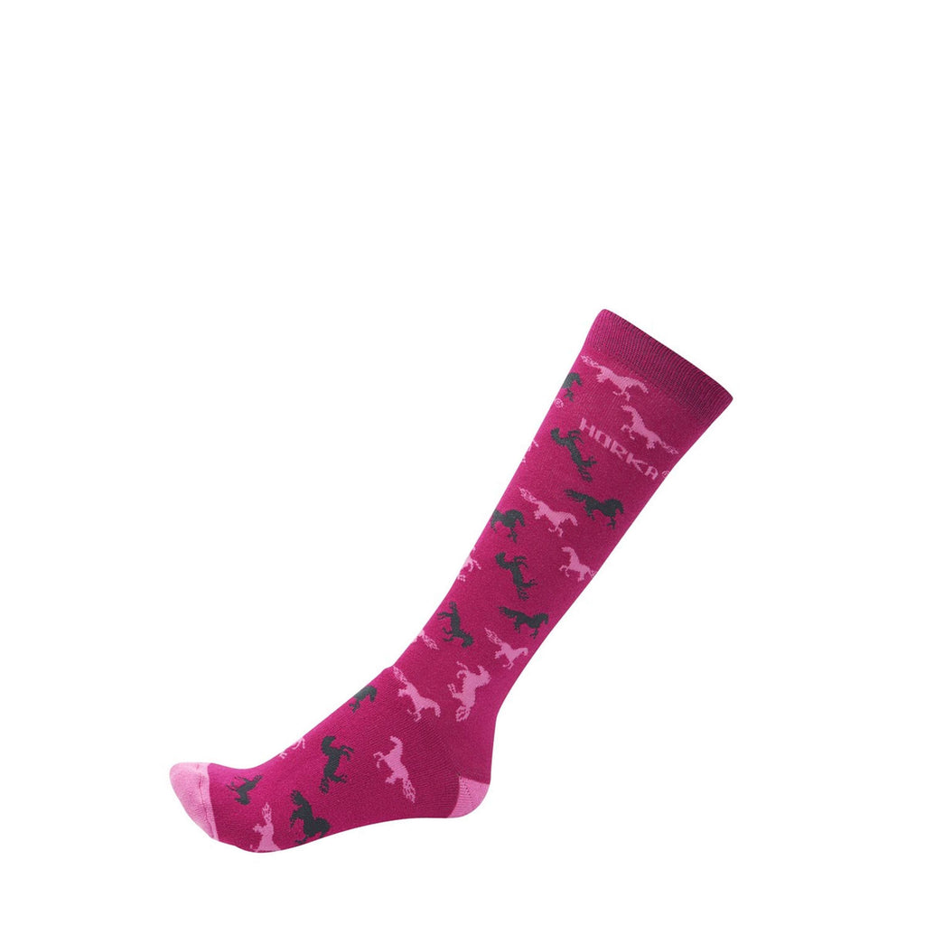 HORKA Calcetines de Equitación Horses Fuchsia