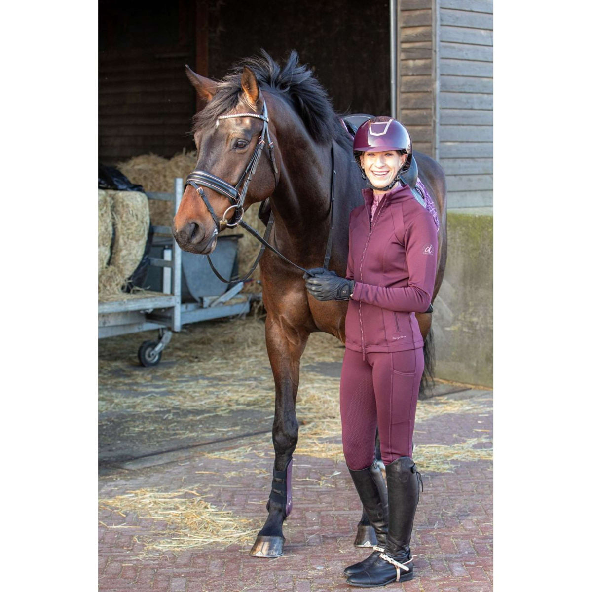Harry's Horse Legging de Equitación Equitights Denici Cavalli Scabiosa Full Grip Bordeaux