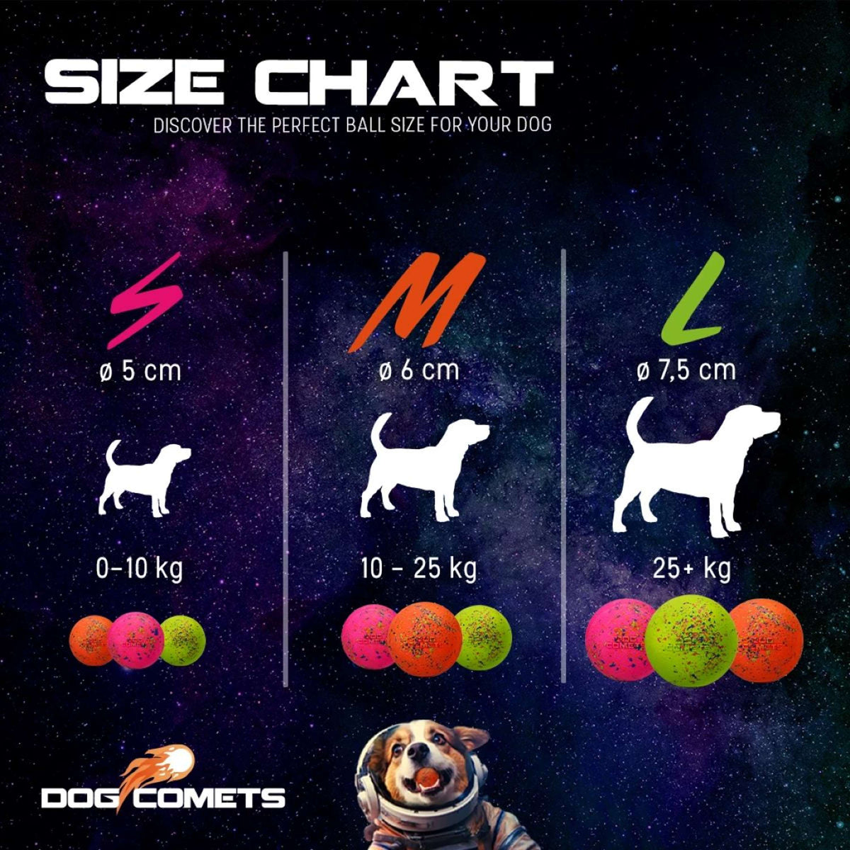 Dog Comets Pelota Stardust Naranja