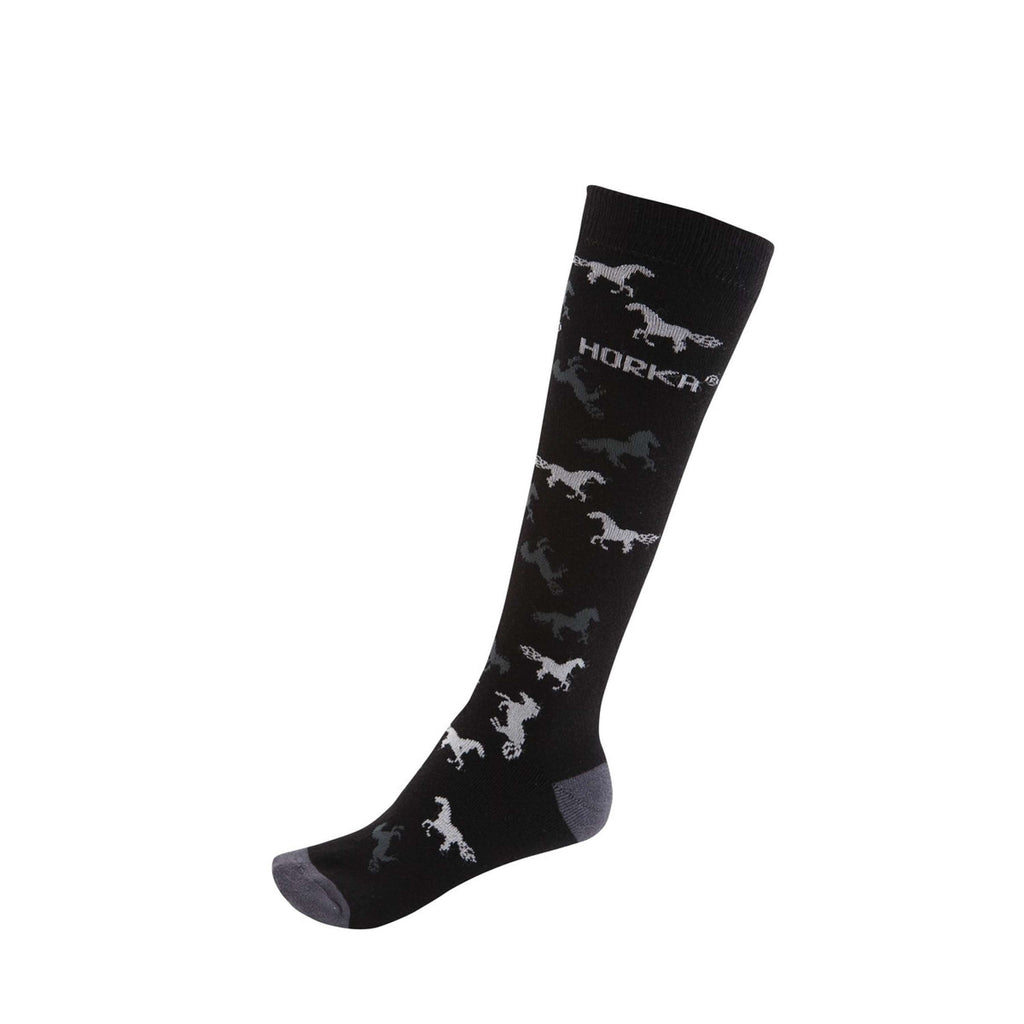 HORKA Calcetines de Equitación Negro Gris