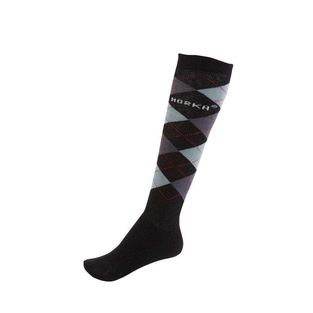 HORKA Calcetines de Equitación Negro Gris