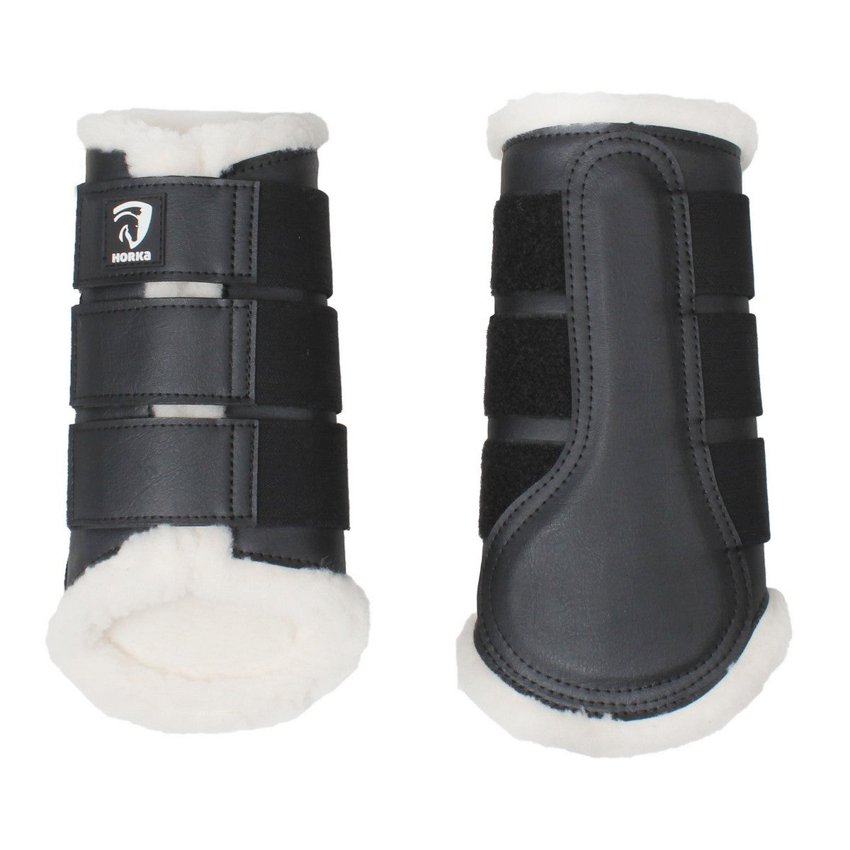 HORKA Protector de piernas Piel Negro