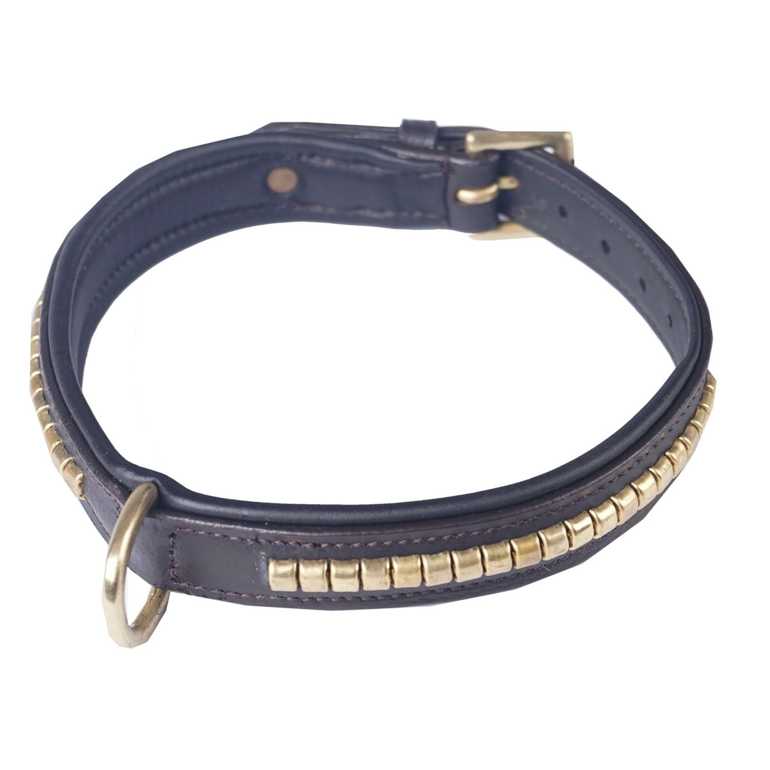 HORKA Collar para Perro Leer Clincher Marron/oro