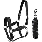 HORKA Juego de Cabestro Equestrian Pro Crystals & Pearls Negro