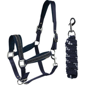 HORKA Juego de Cabestro Equestrian Pro Crystals & Pearls Azul