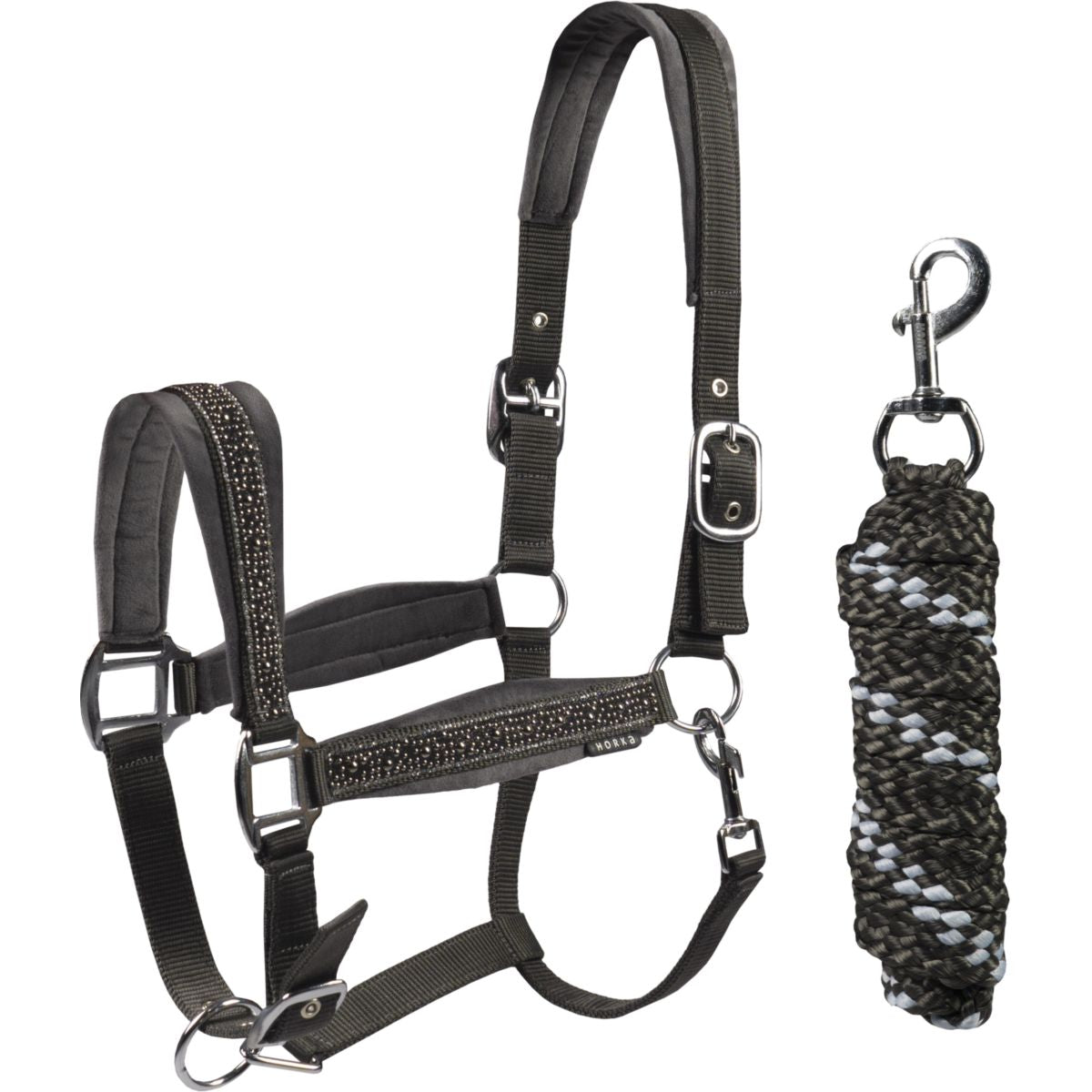 HORKA Juego de Cabestro Equestrian Pro Crystals & Pearls Granito