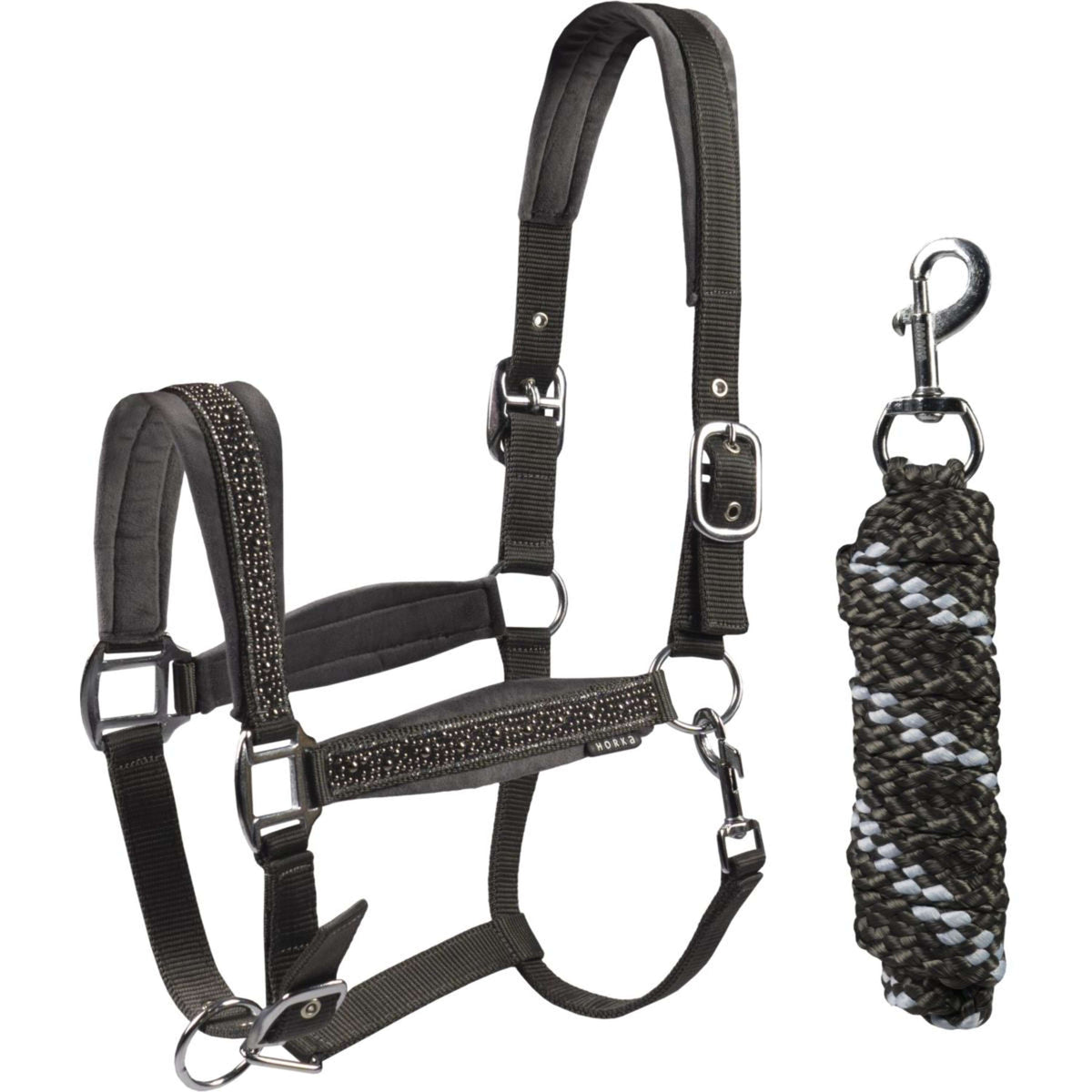 HORKA Juego de Cabestro Equestrian Pro Crystals & Pearls Granito