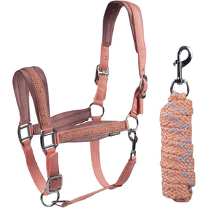 HORKA Juego de Cabestro Equestrian Pro Crystals & Pearls Rosewood