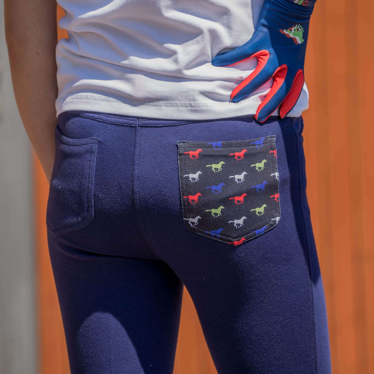 Red Horse Pantalón de Equitación Tiki Junior Slim Fit Azul