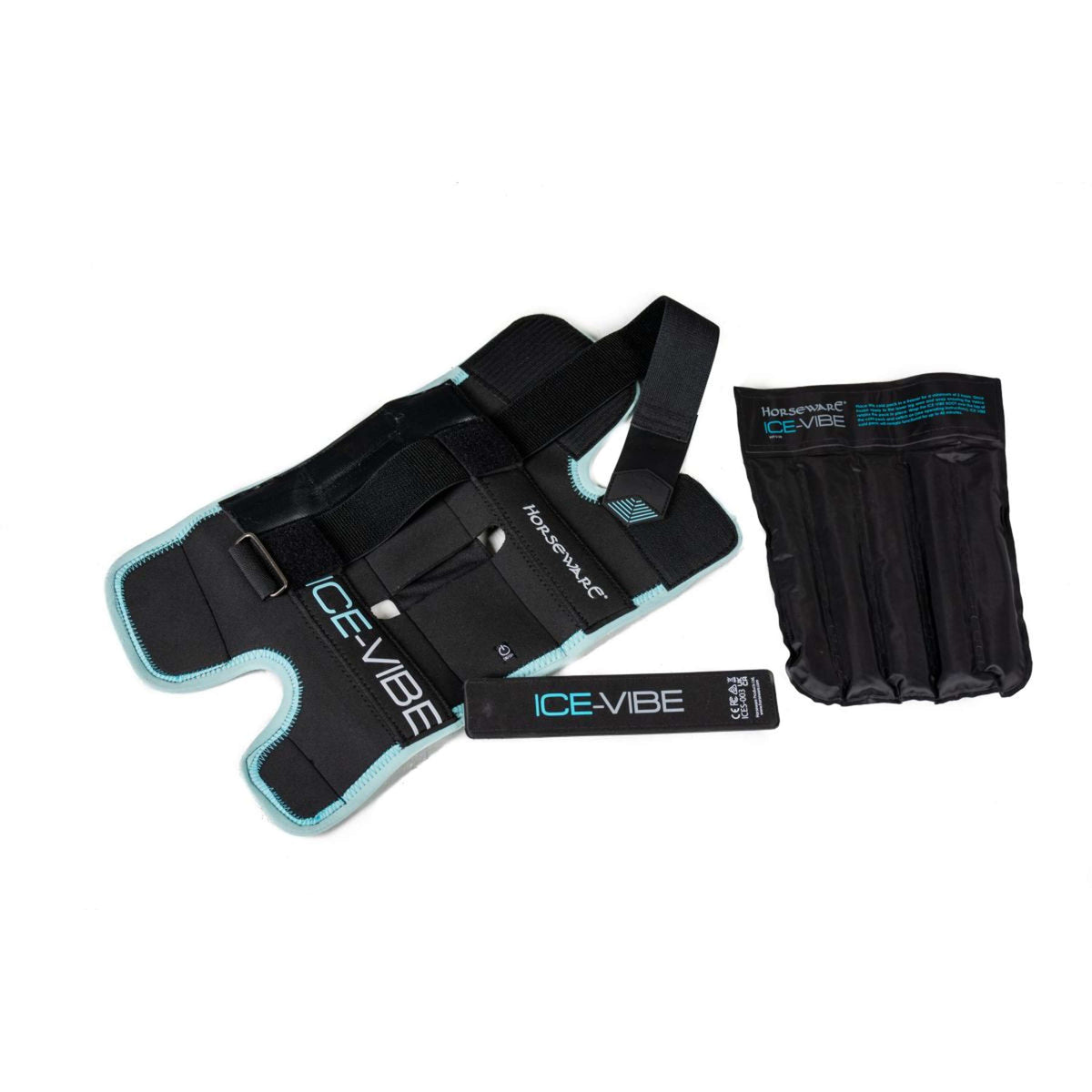 Ice-Vibe Knee Wrap II 2 Piezas Negro/Aqua