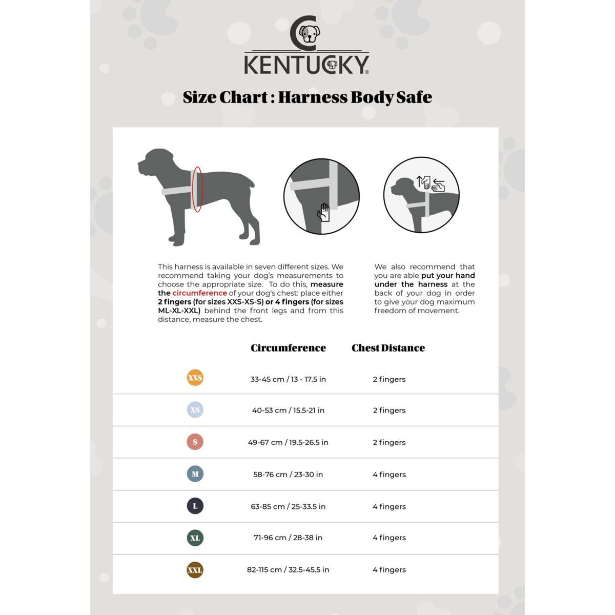 Kentucky Dogwear Arnés Body Safe Español (ES): Lana Azul claro