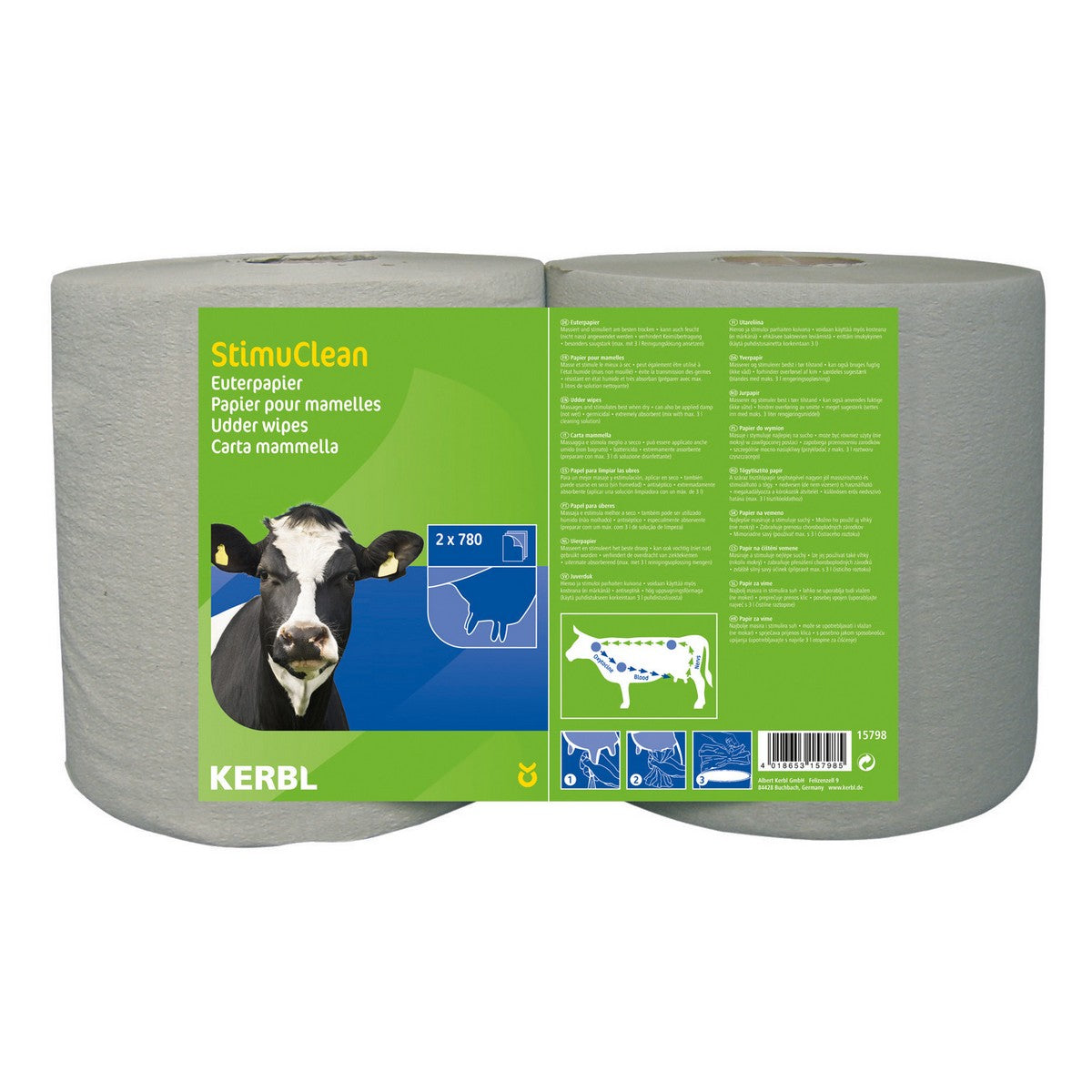 Kerbl Stimuclean Papel para Ubre Eurofarm