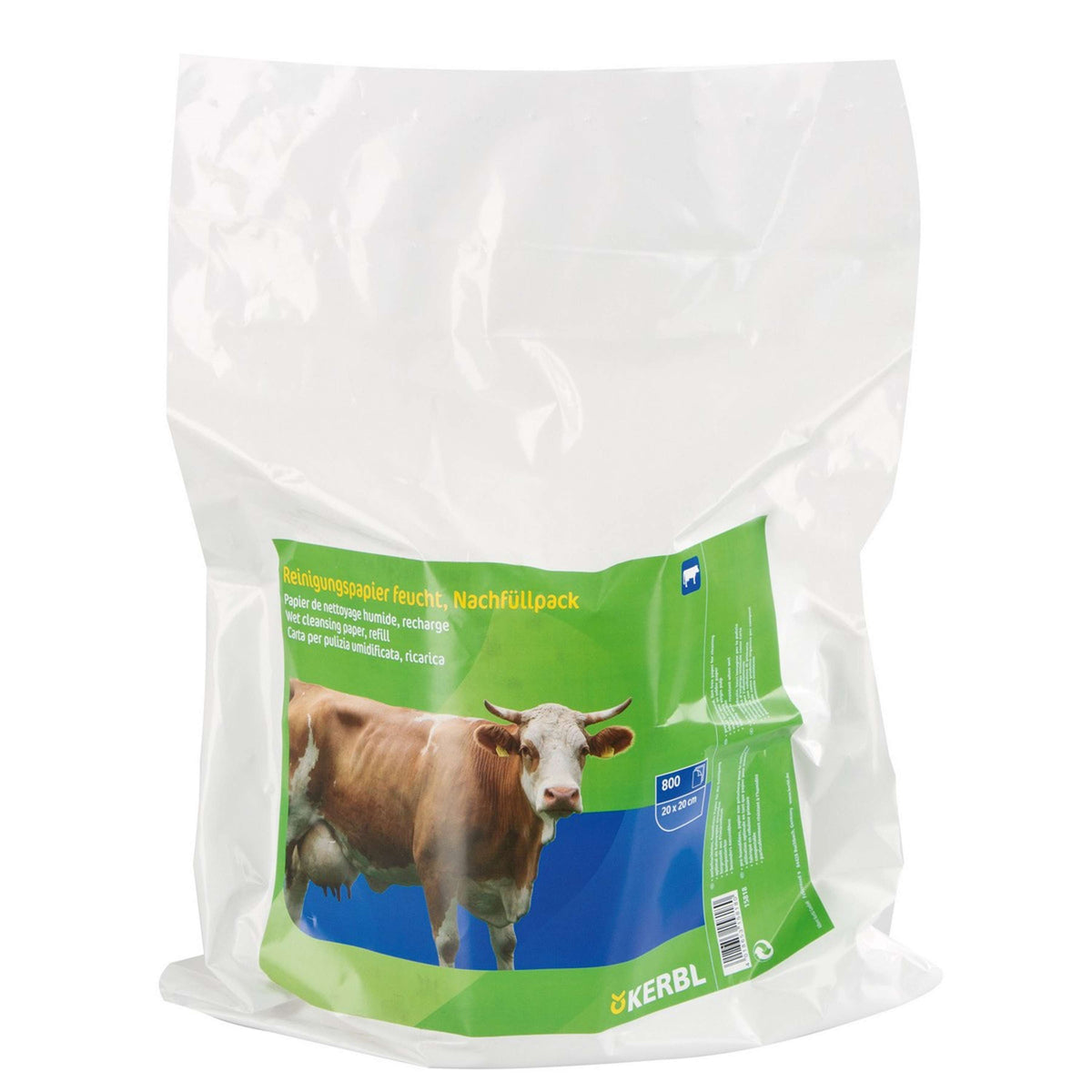 Kerbl Papel para Ubre Kerbaclean Húmedo 800 piezas recarga