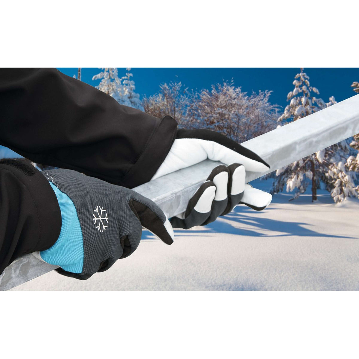 Kerbl Guante Polartex Invierno Impermeable Blanco/Azul