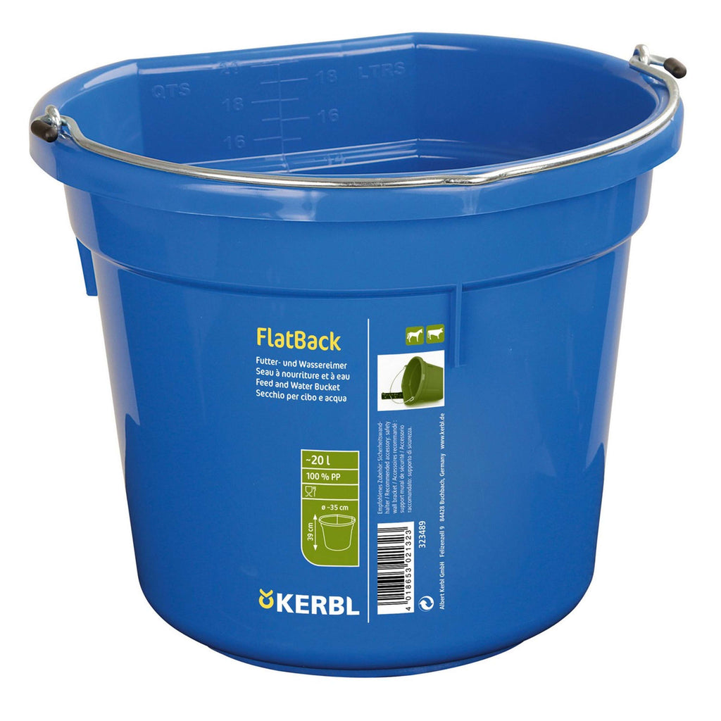 Kerbl Cubo para Comida y Agua Flat Back Azul