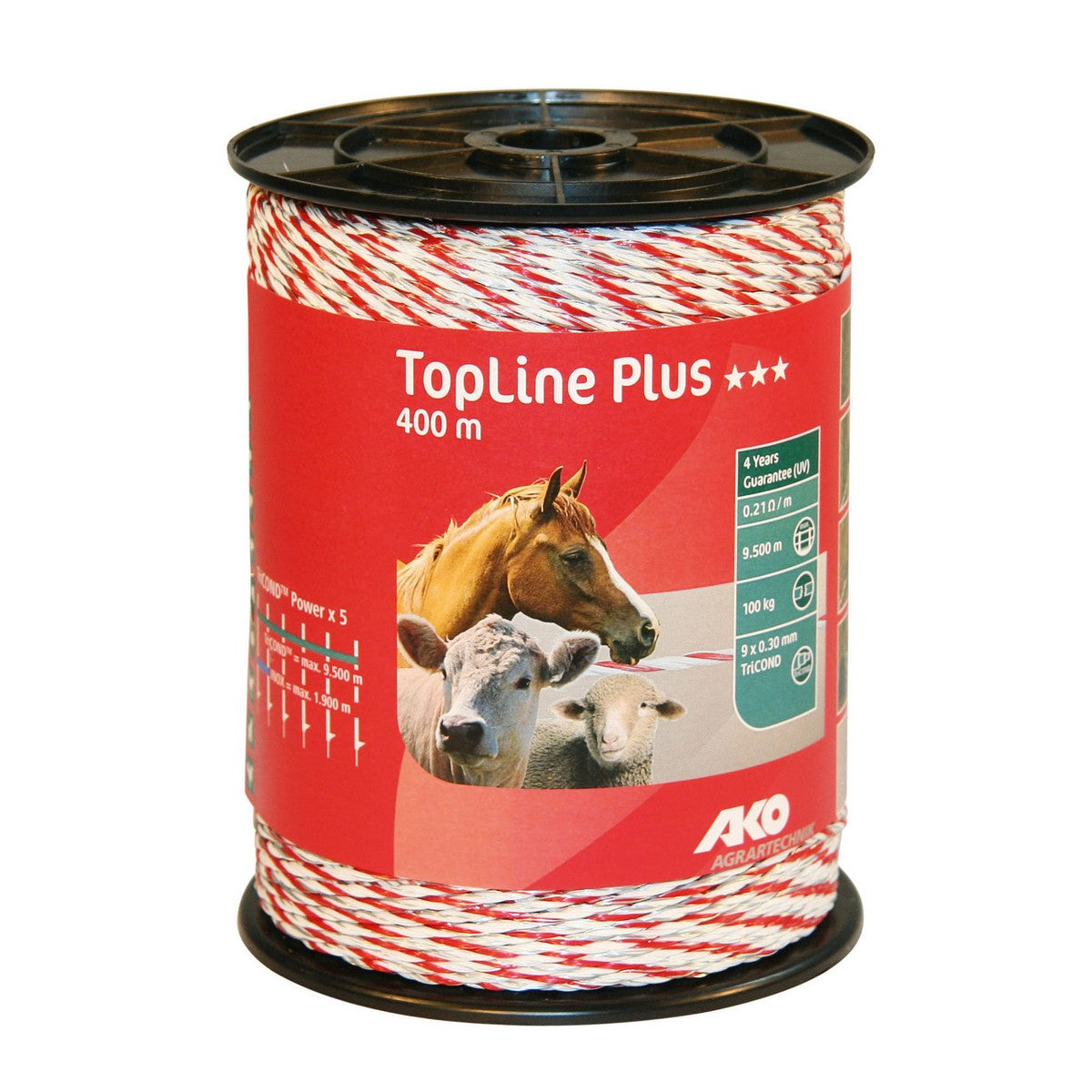 Ako Alambre para Cercas Topline Plus Blanco Rojo