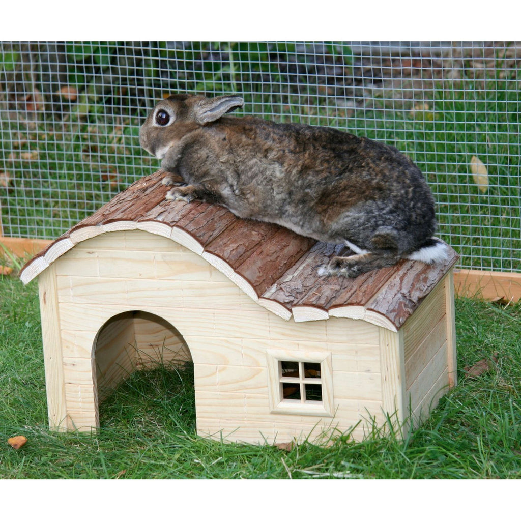 Kerbl Casa para Conejos Nature con Techo Ondulado Madera
