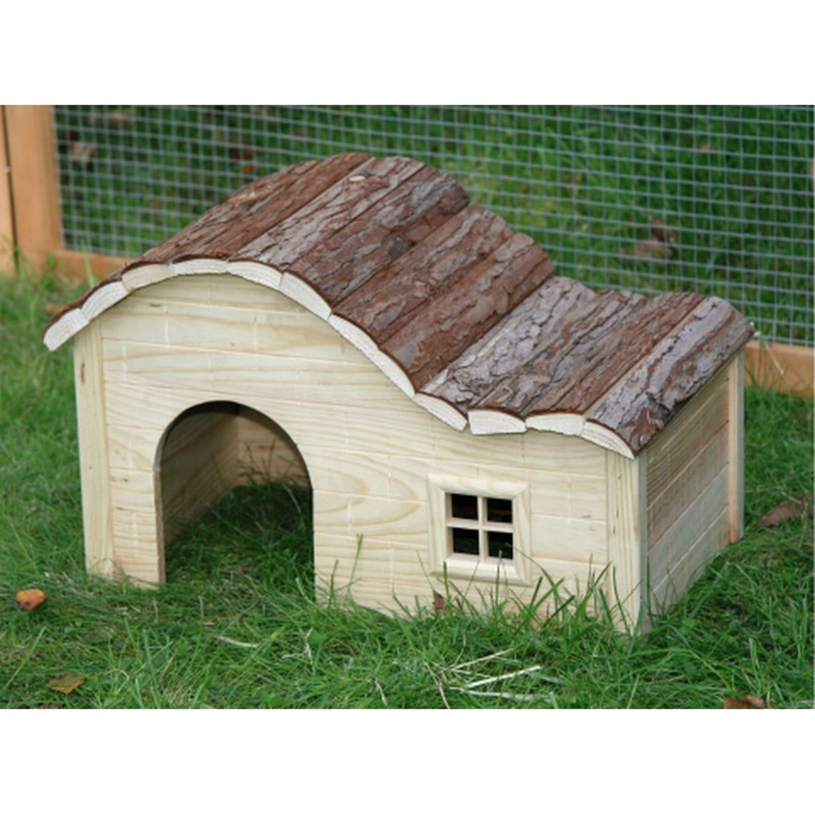Kerbl Casa para Conejos Nature con Techo Ondulado Madera