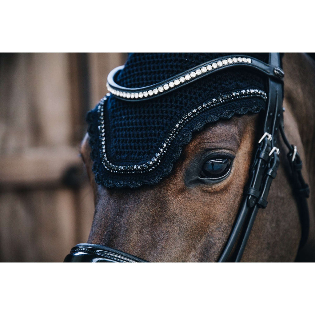 Kentucky Horsewear Cubre orejas Wellington Stone & Pearl Negro