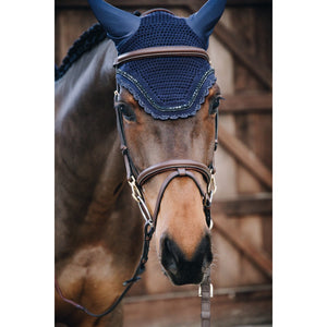 Kentucky Horsewear Cubre orejas Wellington Stone & Pearl Soundless Dark Navy