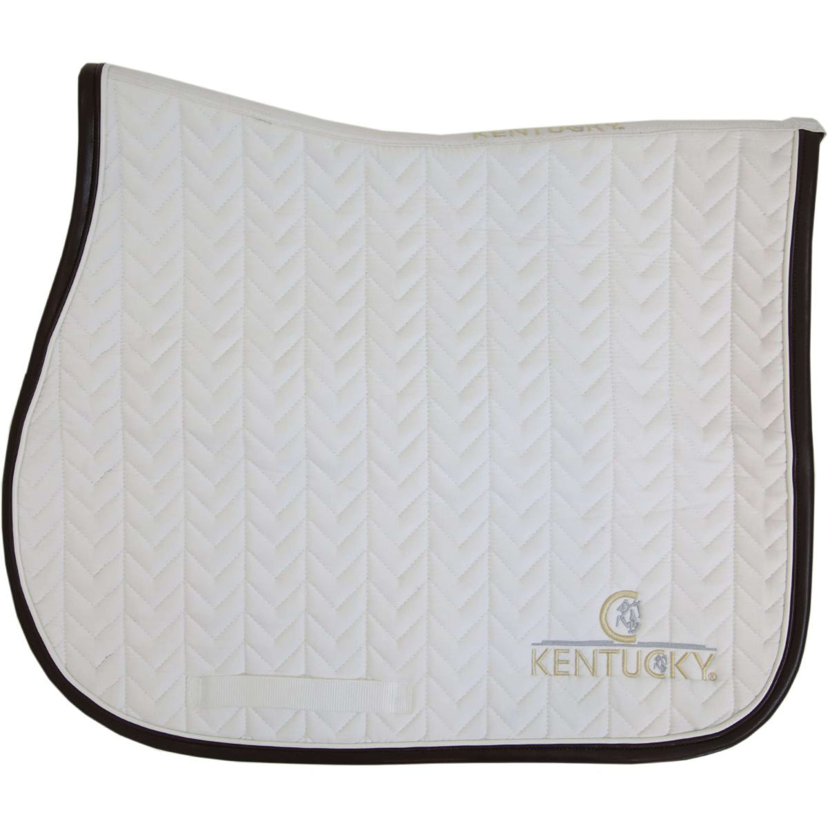 Kentucky Horsewear Mantilla de Salto Fishbone Cuero Blanco