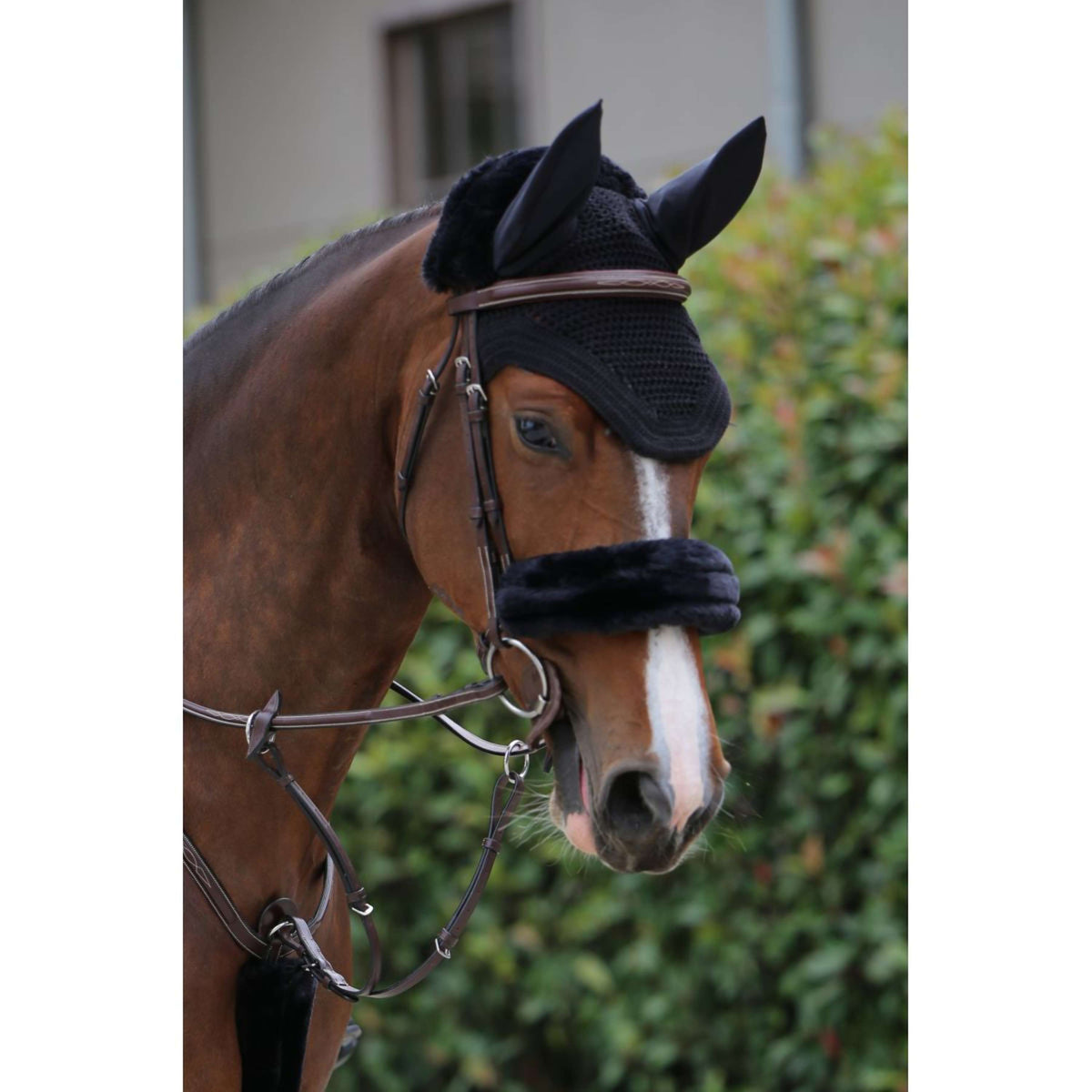 Kentucky Horsewear Funda para muserola Sheepskin Negro