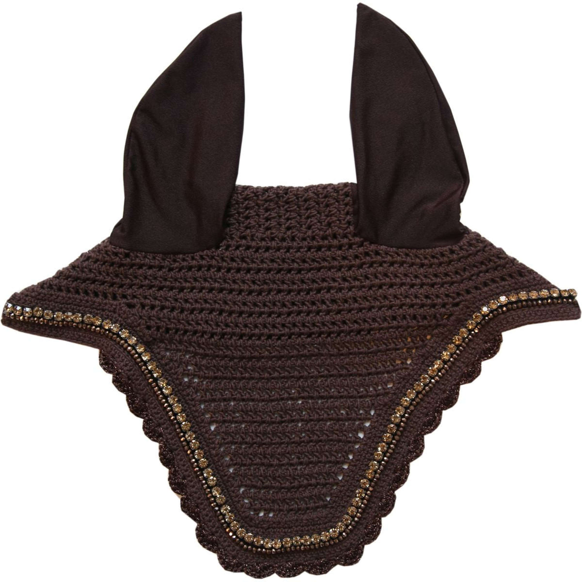 Kentucky Horsewear Cubre orejas Wellington Stone & Pearl Marron oscuro