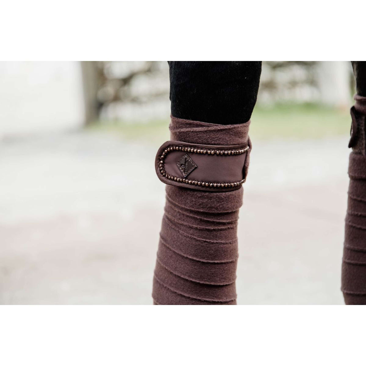 Kentucky Horsewear Vendajes Polar Fleece Polar Fleece Perlas Marron