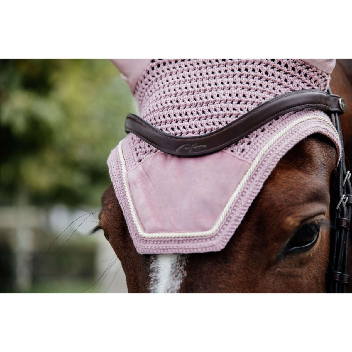 Kentucky Horsewear Bonete para Orejas Wellington Velvet Rosa Viejo
