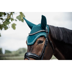 Kentucky Horsewear Bonete para Orejas Wellington Velvet Esmeralda