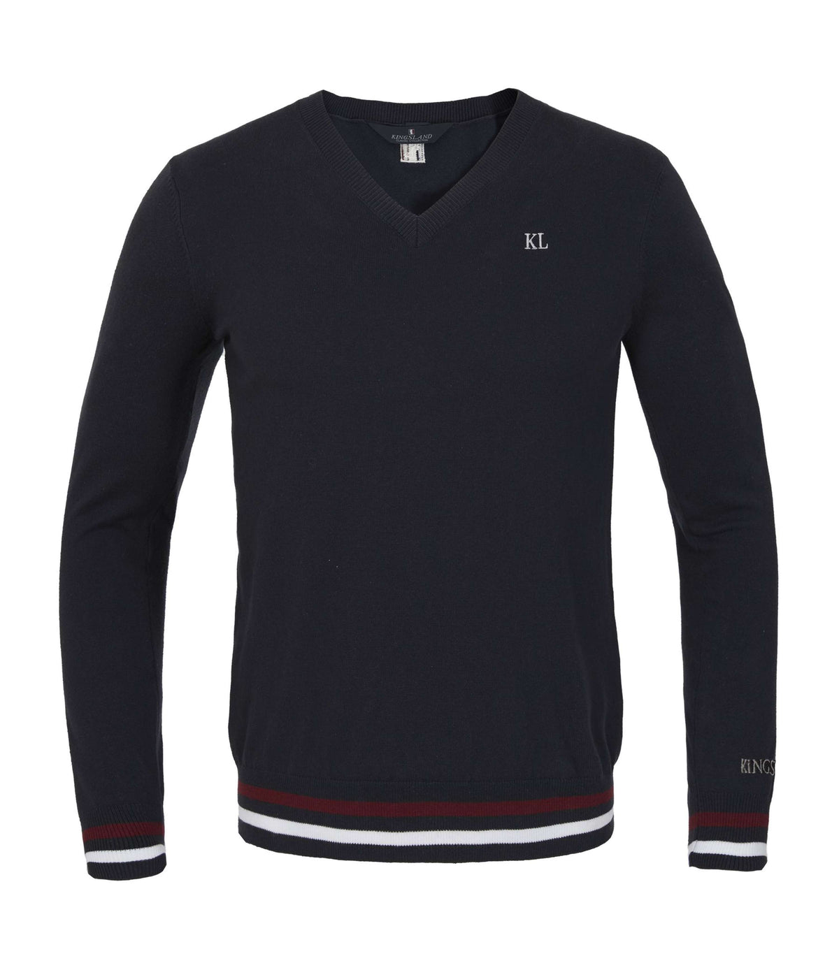 Kingsland Shirt Classic Knitted V-Neck Hombres Navy