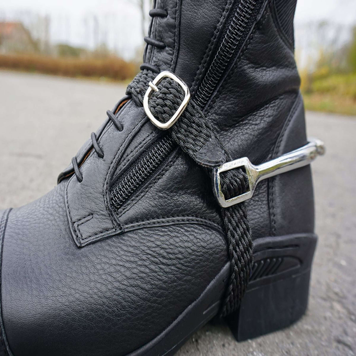 Kavalkade Sporenriemen Nylon trenzado Negro