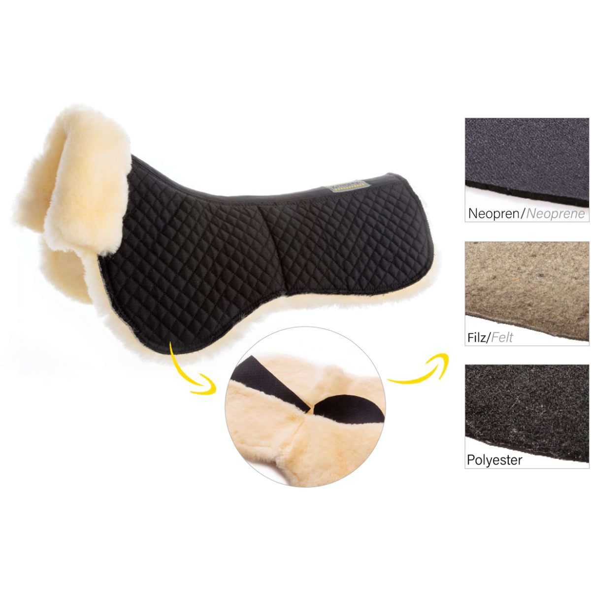 Kavalkade Bajoalfombra Lambskin Negro/Natural