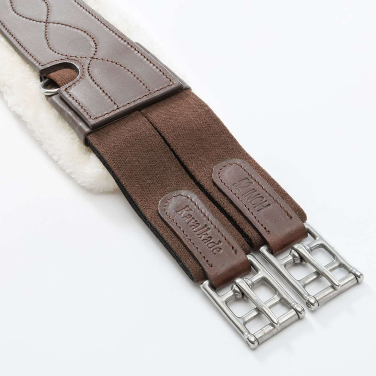 Kavalkade Cincha General Polivalente Casper Oiled Leather Piel sintética con elástico. Marron/Natural