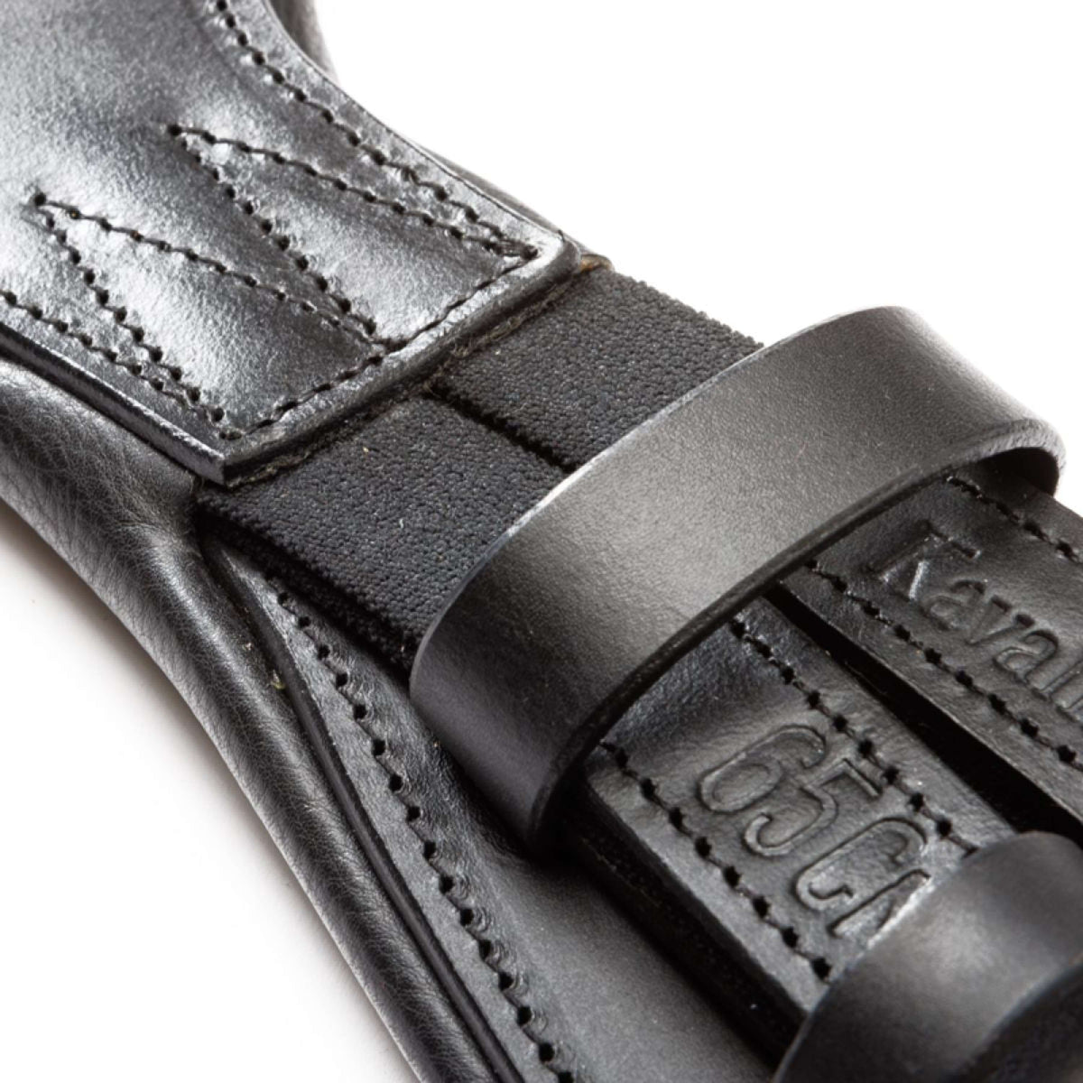 Kavalkade Cincha de doma Casper Oiled Leather con Elástico Negro