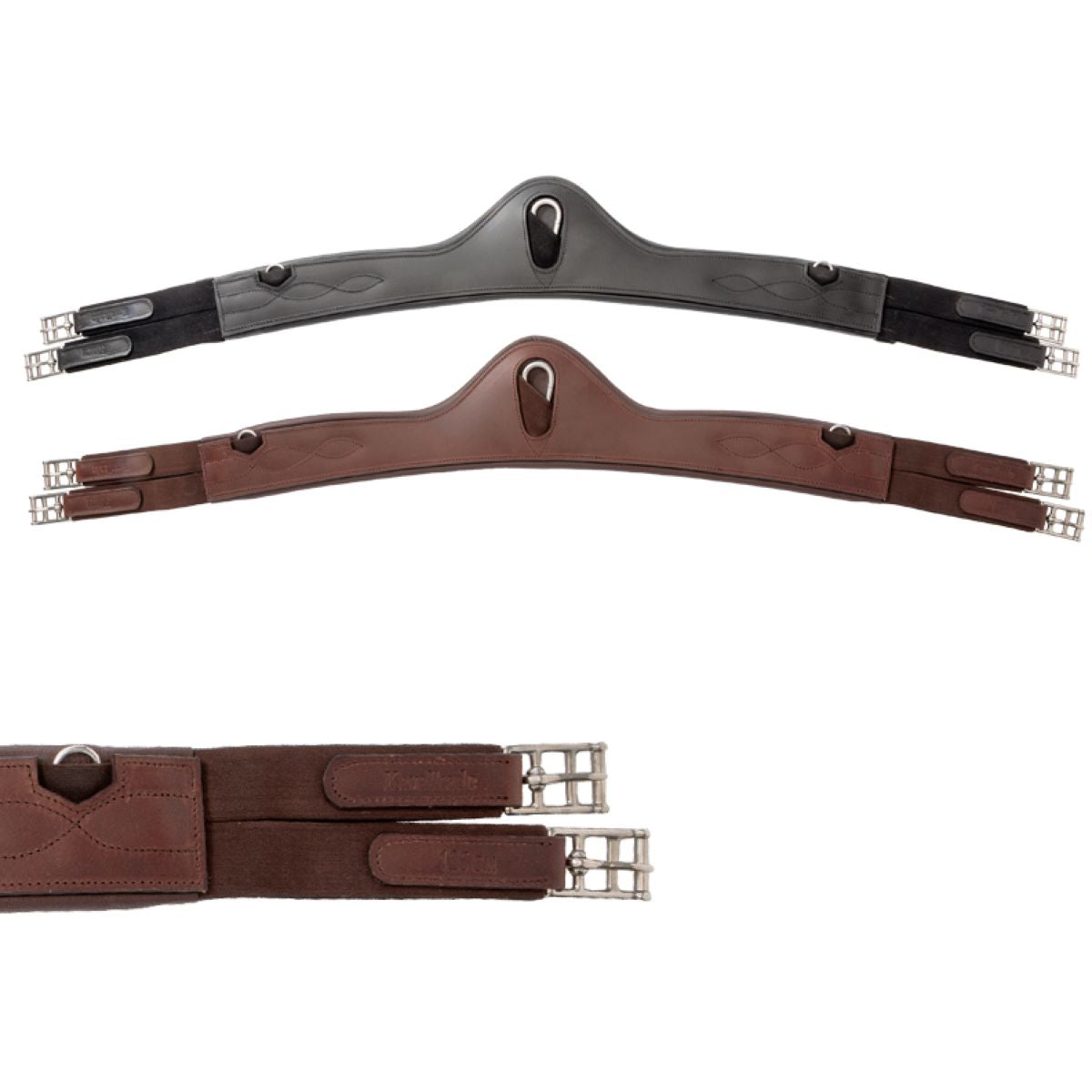 Kavalkade Cincha de doma Atlas Oiled Leather con Elástico Negro